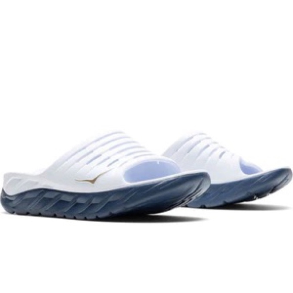 HOKA ONE ONE Ora Recovery Slide White/Vintage Indigo Unisex W10/M8